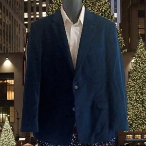 Dark Blue Velvet Blazer, 44L